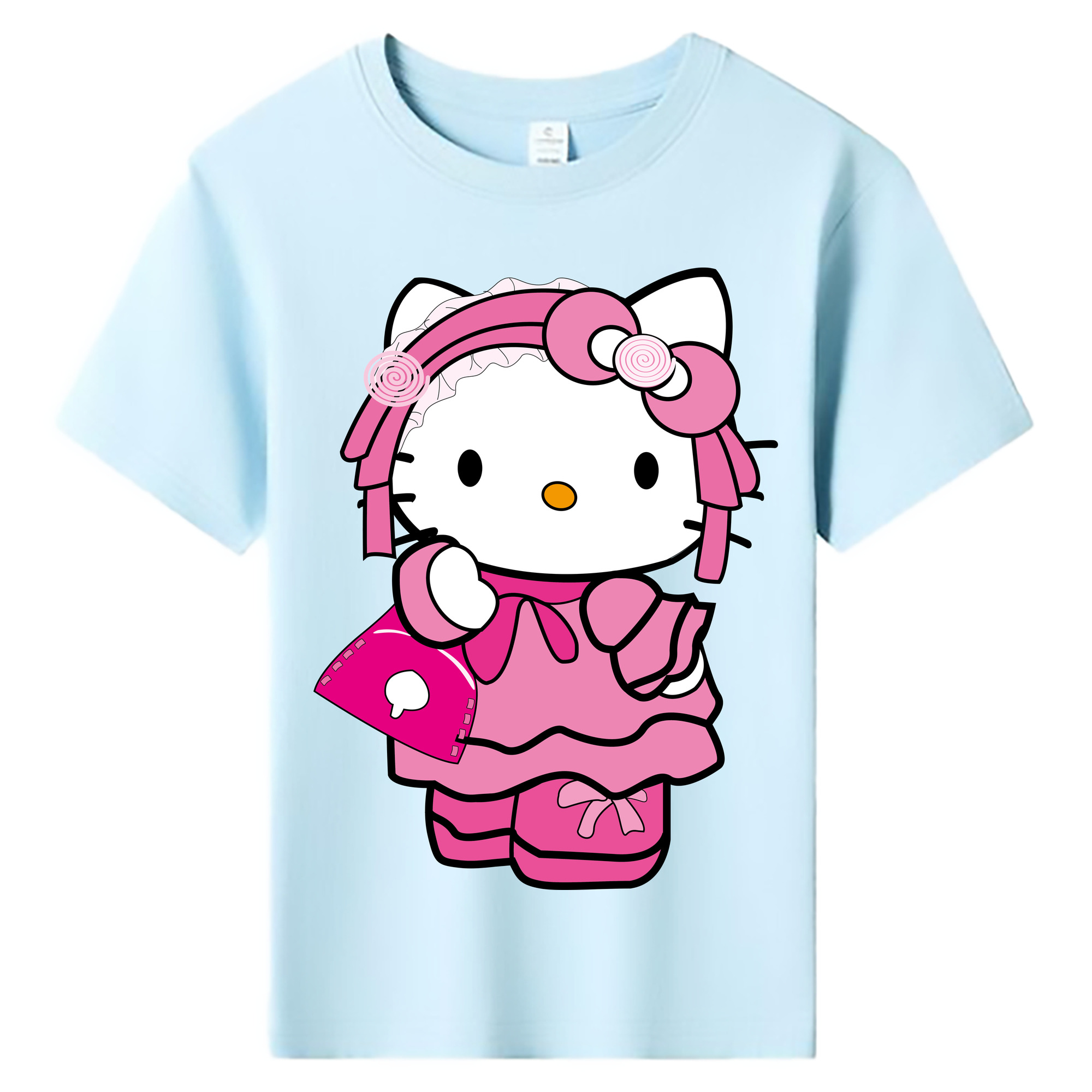 （画像用） Hello Kitty ハローキティ 綿100％キッズTシャツ（フロントプリント）